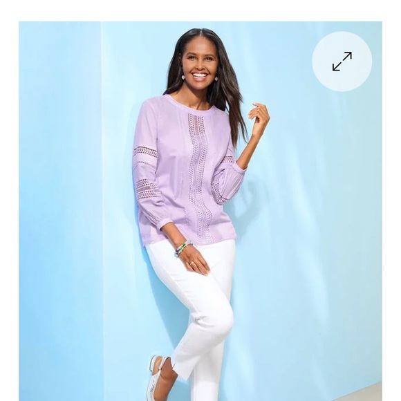 Talbots Embroidered Trim Top NWT - Picture 3 of 13